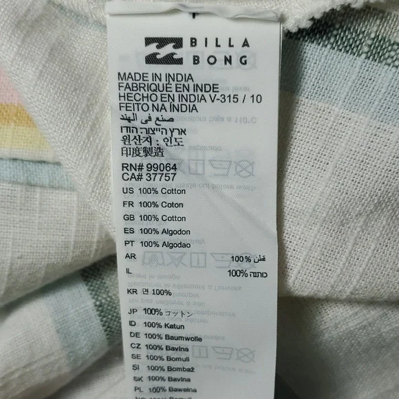 Billabong x The Salty Blonde Sunny Stripes Slip Dress Size S - Picture 8 of 10